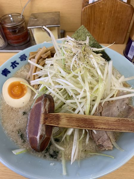 「ネギラーメン並　トッピングメンマ」@ラーメン青木亭 戸田店の写真