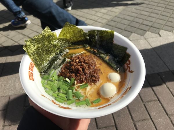 「超濃厚豚骨ラーメン~飛騨牛贅沢ミンチ乗せ~﻿」@名古屋ラーメンまつり2020の写真