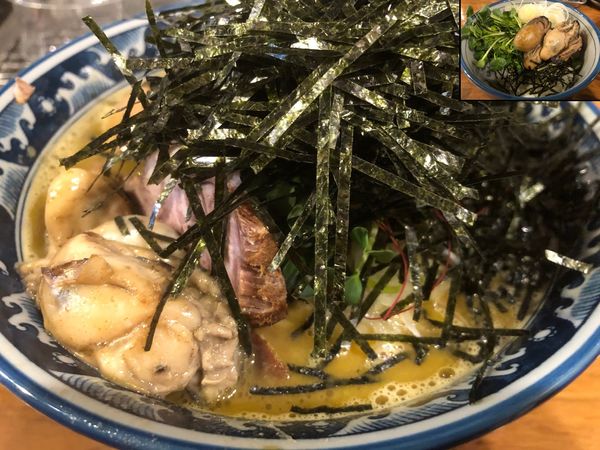 「佐市麺＋追加牡蠣＋牡蠣めし＋海苔増し」@麺や佐市の写真