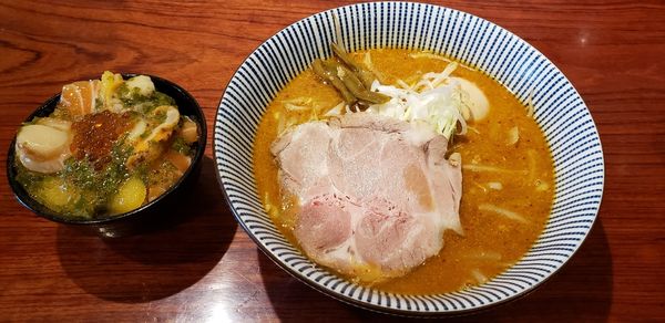 「味玉辛味噌　限定飯」@灼味噌らーめん 八堂八の写真