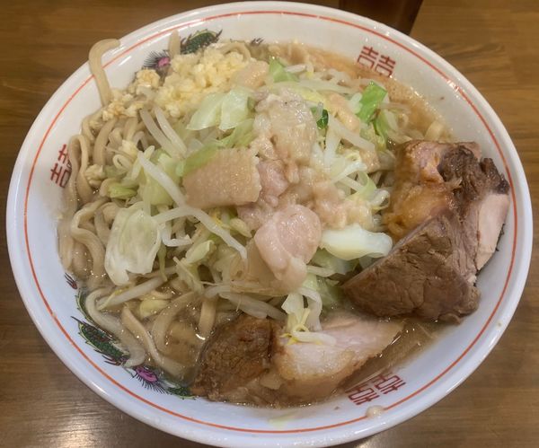 「大豚　野菜少なめ、ニンニク、アブラ」@ラーメン二郎 前橋千代田町店の写真