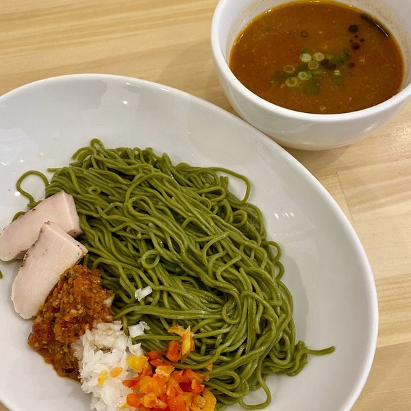 「チリトマつけめん（辛さ控えめ，パクチー抜き）」@チリトマラーメン THANKの写真