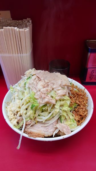 「ネギ汁なし大    野菜  ニンニク  アブラ」@ラーメン二郎 中山駅前店の写真