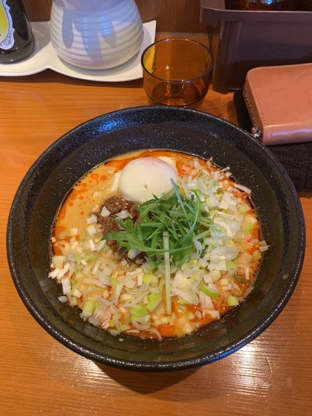 「担担麺2辛TP温泉卵TP白ネギ」@Hino担担麺 kokuuの写真