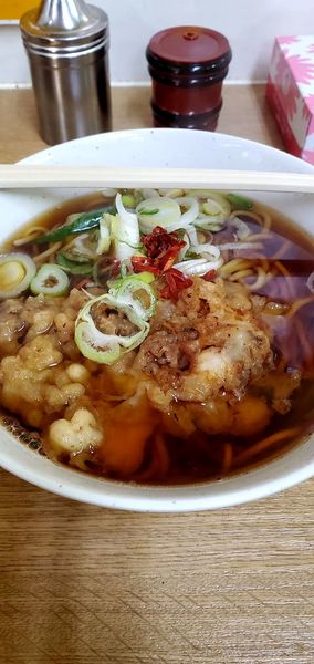 「ゲソ天そば」@一由そば 日暮里店の写真