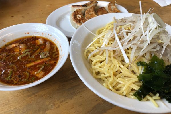 「つけめん850円+餃子400円」@ラーメンはやとの写真