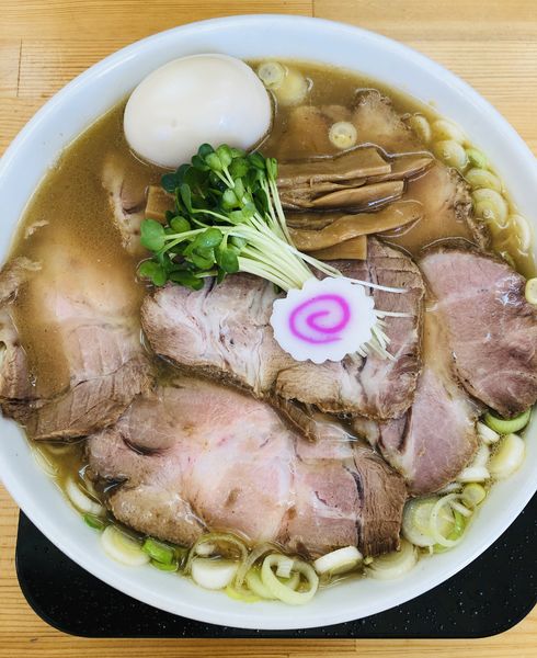 「チャーシュー中華そば大(トッピング　味玉)1270円」@中華そば 島風の写真