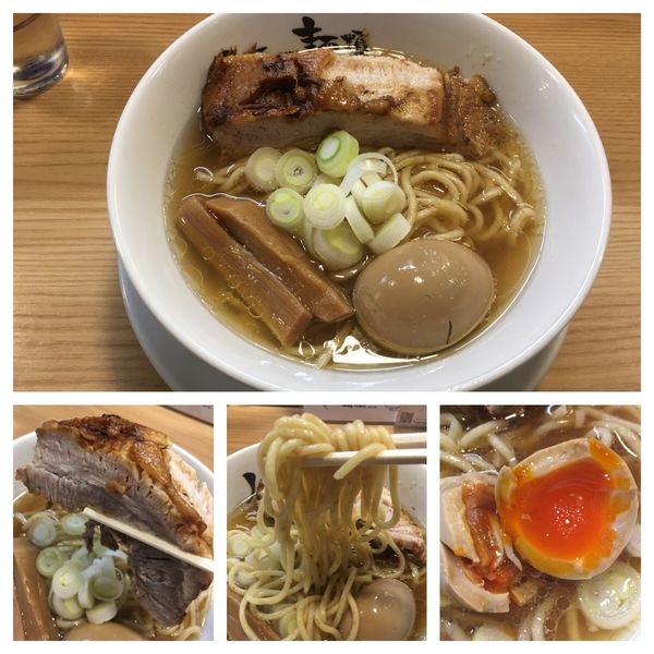 「らーめん macro 880円、特選こだわり煮玉子 55円」@人類みな麺類の写真