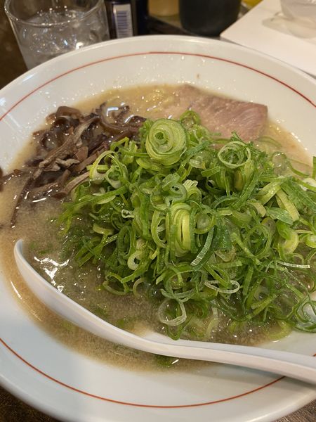 「東京都とんこつラーメン　ネギ乗せ」@九州とんこつラーメン メロディー 大宮店の写真