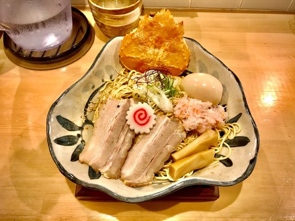 「新ずわい蟹まぶし大盛り+味玉」@ラーメン考房 平成呈の写真