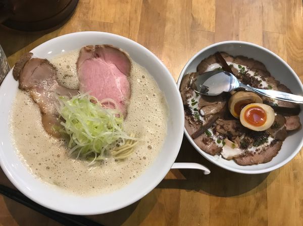 「出し蕎麦+味玉ローポー丼(ハーフサイズ)」@㐂蕎麦司 きし元の写真