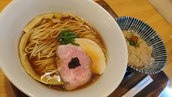 「ポルチーニ醤油ラーメン、麦とろご飯」@入鹿（IRUCA）-Tokyo-の写真