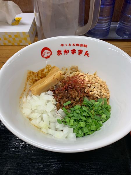 「坦々まぜそば中辛」@辛っとろ麻婆麺 あかずきんの写真