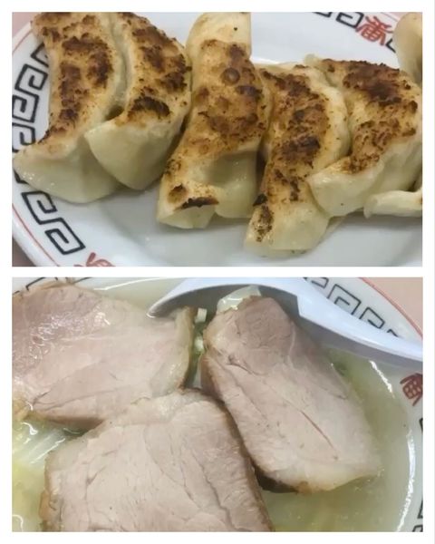「チャーシュー玉子入りタンメンと餃子」@十番の写真