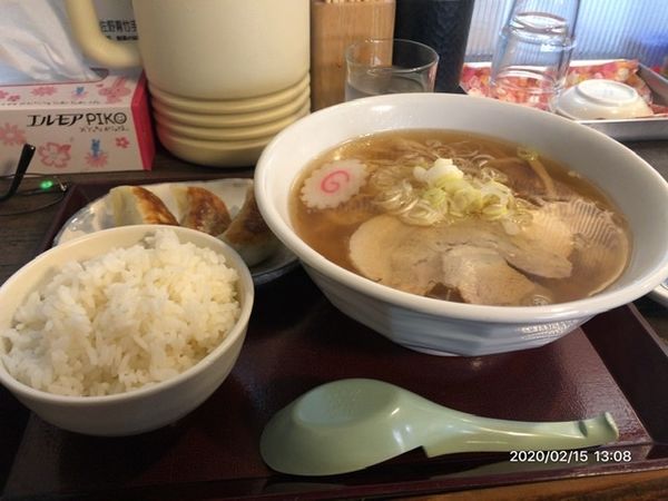 「ラーメン焼き餃子セット」@佐野らーめん 麺番長 桐生店の写真