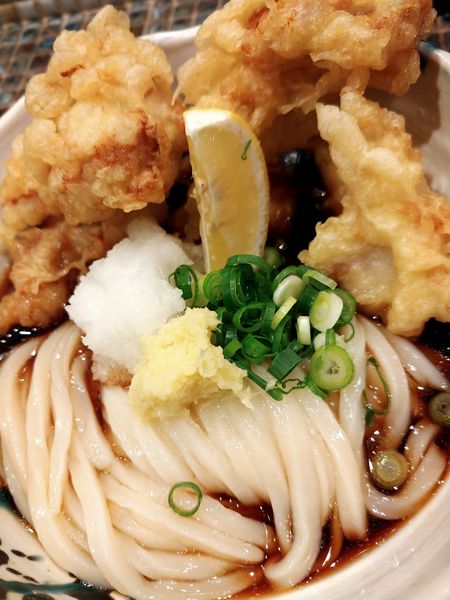 「とり天ぶっかけ」@本格手打 たけうちうどん店の写真