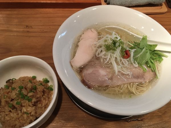 「塩SOBA+炊き込みご飯」@麺処 源玄の写真