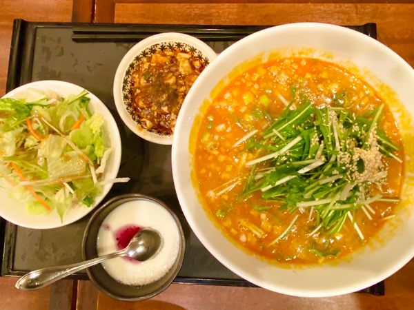 「坦々麺セット950円+ミニ麻婆50円税込」@炎神の写真