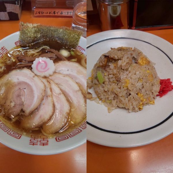 「焼豚中華そば(小)  焼き飯(小)」@太陽食堂の写真