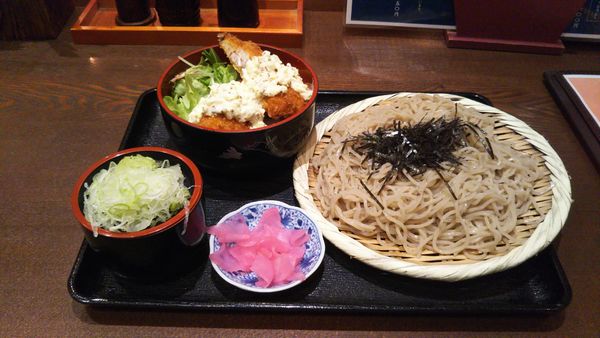 「そばセット アジフライ丼 そば大盛」@青山がらり つくば店の写真