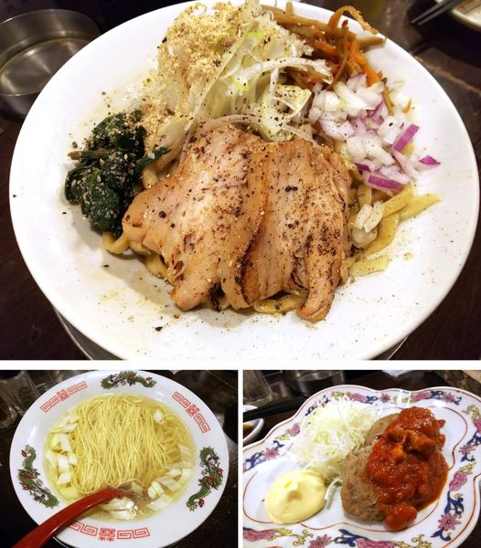 「煮干油そば（＋鯛と浅利出汁の塩かけそば）」@立ち呑み居酒屋 金町製麺の写真