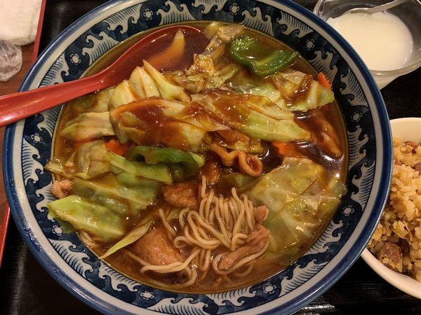 「回鍋肉らーめん＆ミニ炒飯」@中華料理 福萬年 上野御徒町本店の写真