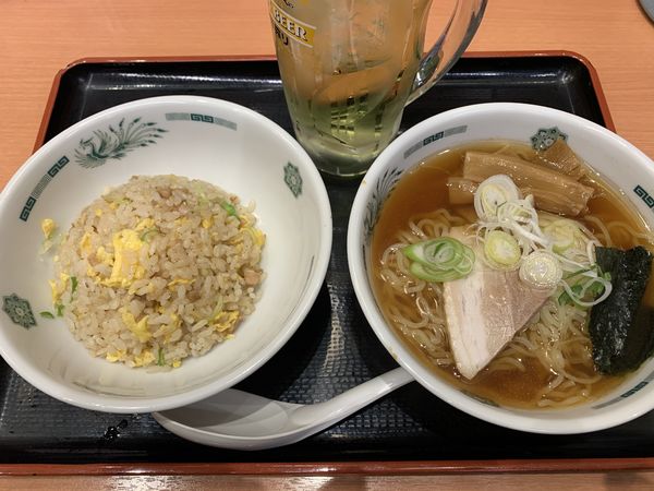 「半ラ200+半チャ270+緑ハイ290＝760円」@日高屋 小手指北口店の写真