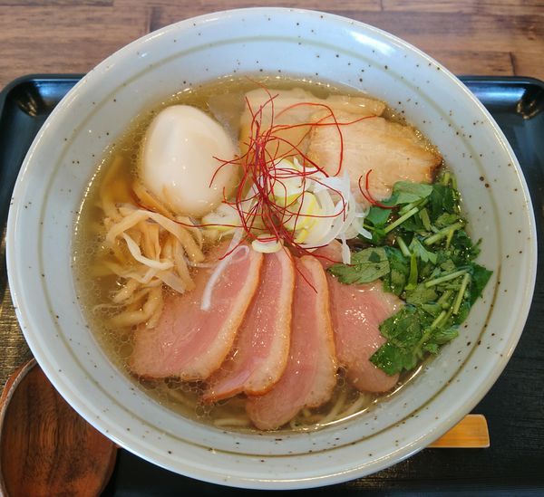 「鴨出汁・白＋特製」@麺屋 葵の写真