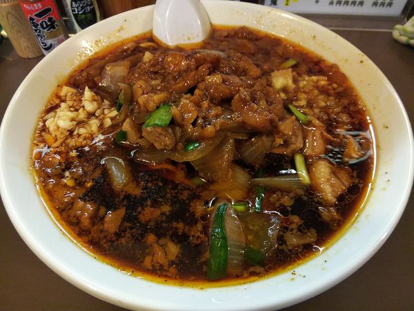 「スタ満ソバ　＋ニンニク、ショウガ、背脂：無料」@元祖スタミナ満点らーめん すず鬼の写真