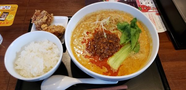 「胡麻かおる四川風坦々麺セット」@デニーズ 世田谷公園店の写真