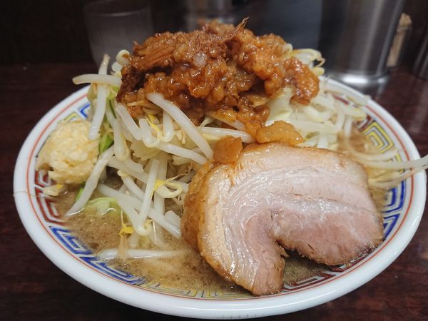 「ミニらーめん650円(ヤサイ・ニンニク・アブラ)」@ラーメン二郎 めじろ台店の写真