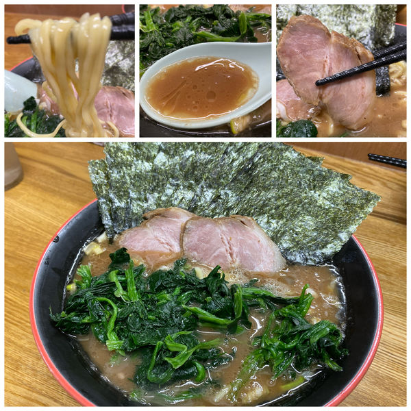 「のり・ほうれん草ラーメン 850円 ライス無料」@麺家 紫極の写真