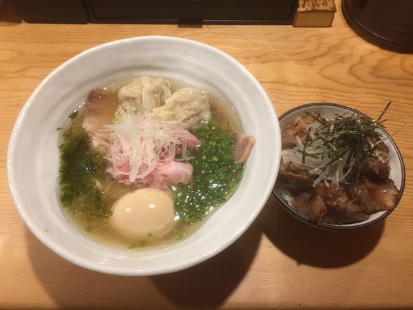 「特製真鯛塩らーめん＋チャーシュー丼」@麺や さい門の写真