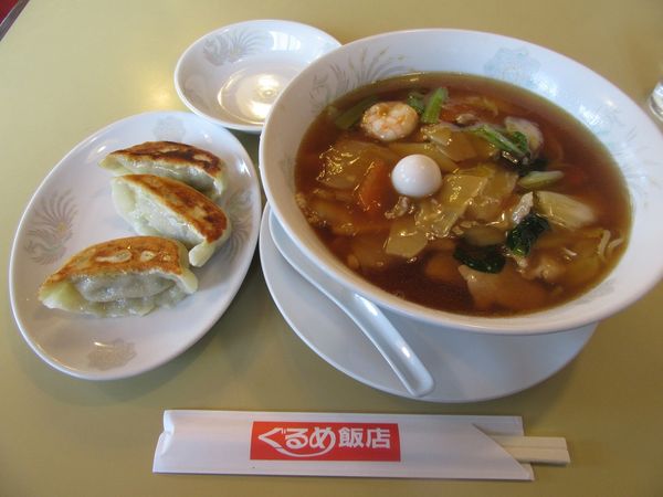 「広東麺（７８０円）＋ビッグ餃子３８０円」@ぐるめ飯店の写真