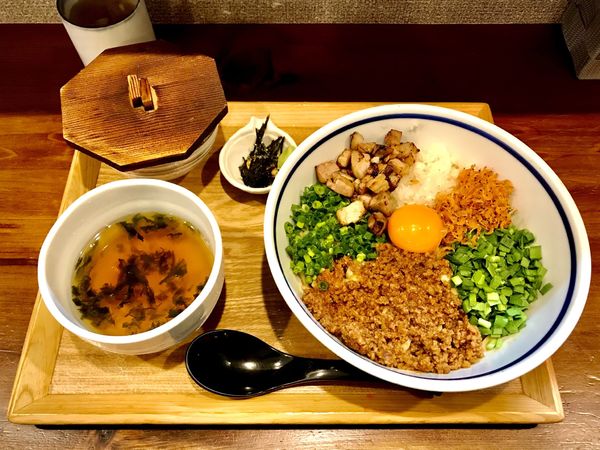 「半蔵流まぜそば 追い飯付き」@麺家 半蔵の写真