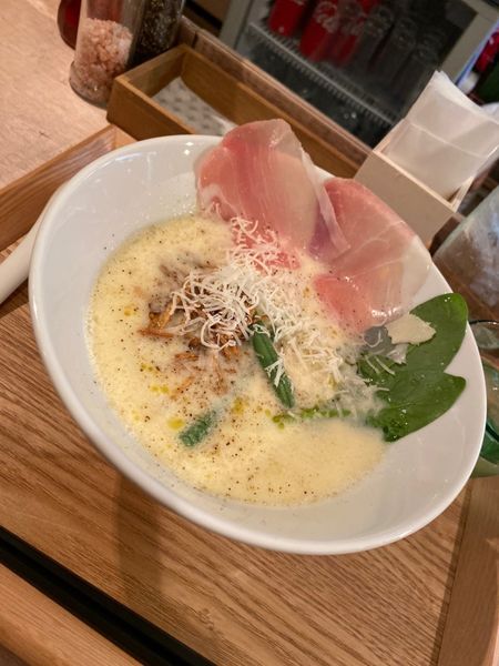 「カルボナーラ」@伊太そば 豚骨イタリアンラーメンの写真