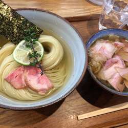 昆布水のつけ麺塩大1000円＋味玉100円