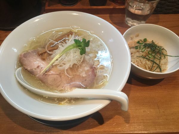 「塩煮干しSOBA+たきこみごはん(¥800+50)」@麺処 源玄の写真