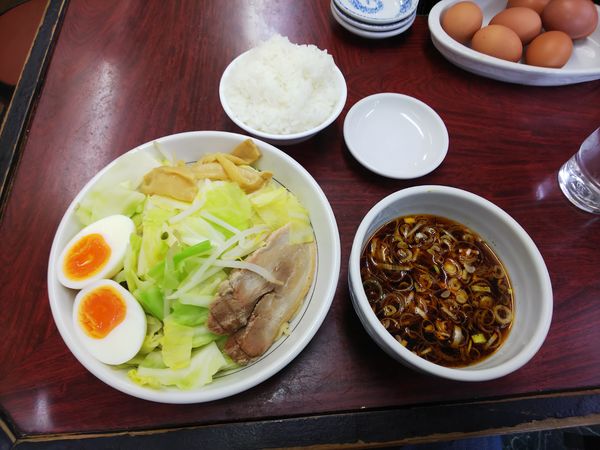 「我流つけ麺(サンラー)・トッピング野菜」@我流担々麺 竹子 本郷店の写真