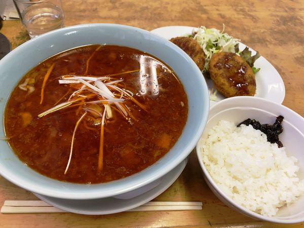 「タンタンメン＋定食」@ラーメン松野屋の写真