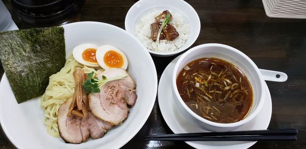 「味玉つけ麺＋ミニチャーシュー丼」@ラーメン晃煇の写真