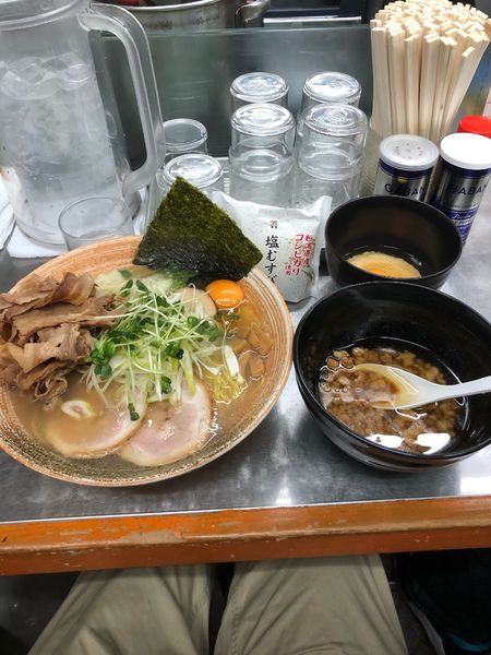 「帆立出汁悪いつけ＋悪い肉＋帆立ソース×2」@覆麺 智の写真