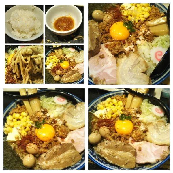 「【限定】信州味噌と紅ずわい蟹の香味まぜそば特盛＋白飯」@狼煙 〜NOROSHI〜の写真