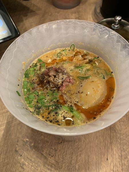 「牛とろしびれ坦々麺 煮卵入り」@Jikasei Mensho 渋谷パルコ店の写真
