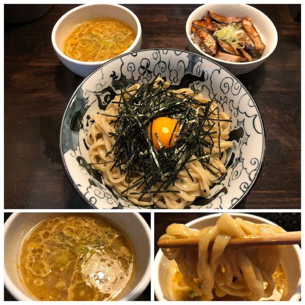 「【限定】濃厚うにつけ麺 980円炙りチャーシュー丼200円」@らーめん こてつの写真