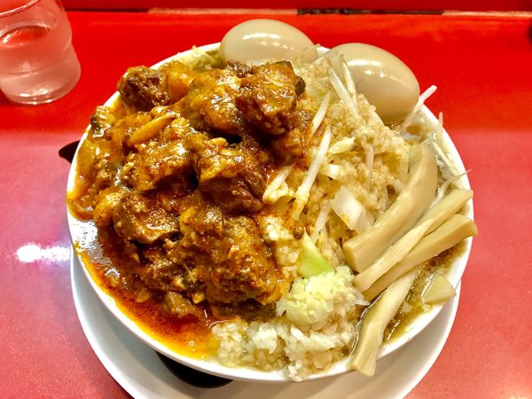 「豚辛ラーメン+味玉×2」@麺屋 あっ晴れ どまん中錦店の写真
