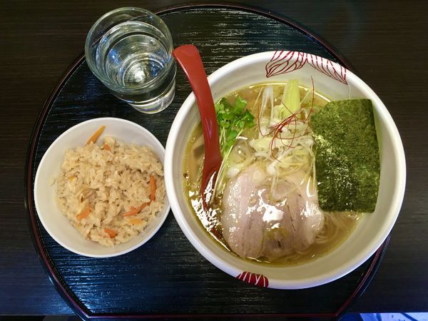 「限定:貝出汁白醤油らーめん -EXTRA-＋だし炊きごはん」@麺処 あす花の写真