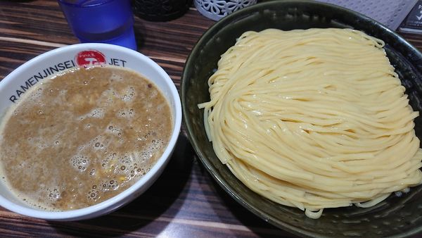 「鶏煮込みつけ麺特盛 1100円」@ラーメン人生 JET 福島本店の写真