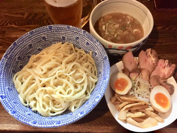 「つけめん＋燦点盛り＋生ビール YEBISU」@燦燦斗の写真