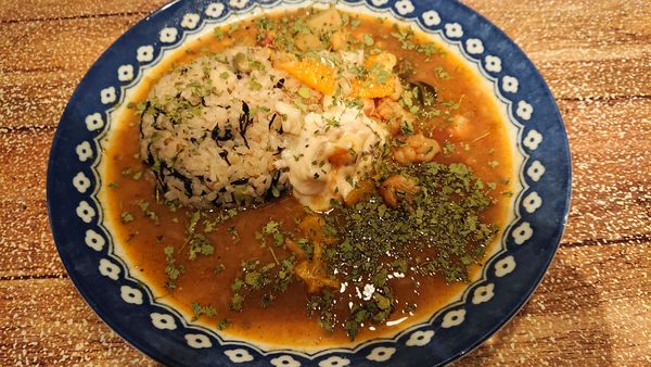 「海老キーマカレー 1500円」@スパイスカレーモクロミの写真